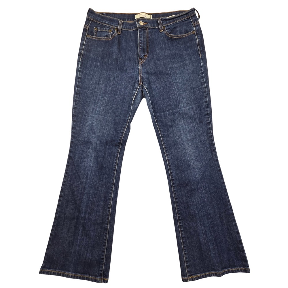 Levis 515 Bootcut Blue Jeans Womens 12 Short‎ (33x29) Dark Wash Stretch Y2K
